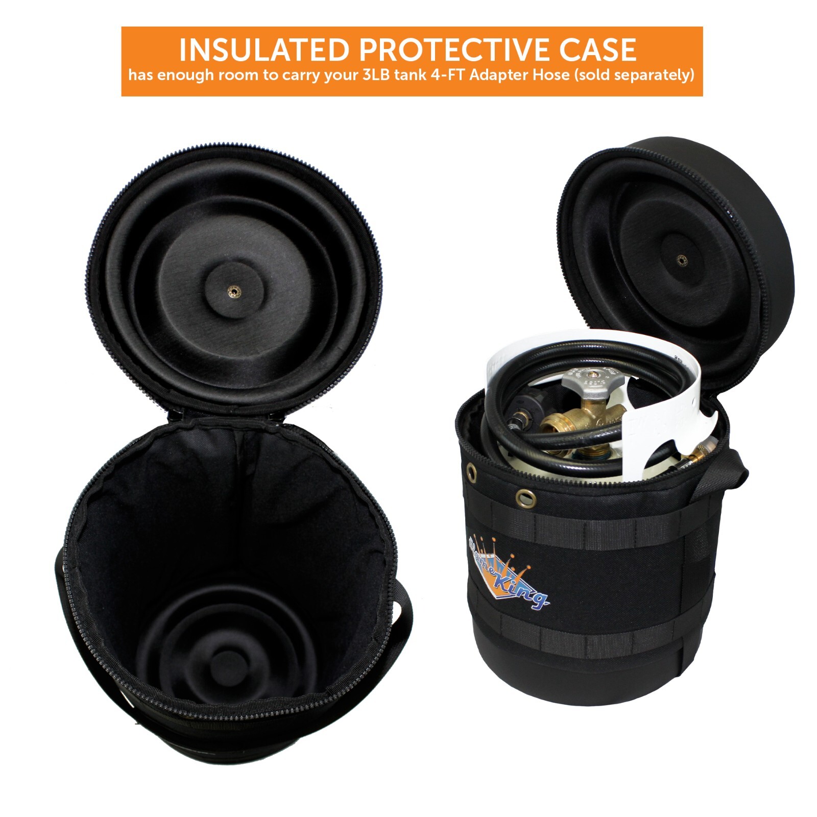 Flame King Gas Hauler for 3 lb. Propane Tank-Insulated Protective Carry Case