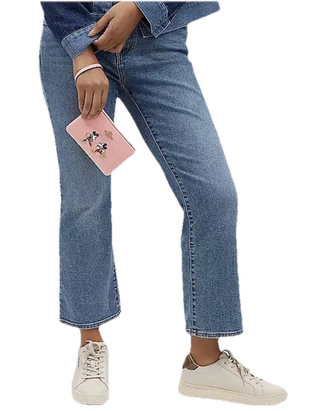 NEW Disney x Coach Corner Zip Wristlet Ice Skate Motif Mickey and Minnie Mouse