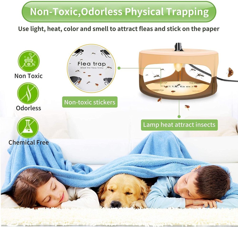 Flea Traps for Inside Your Home,New Bed Bug Trap with Light Refills and Stick...