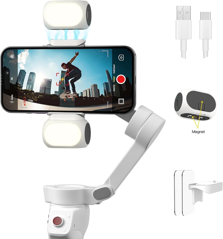 Compact Magnetic Light for DJI Gimbal - Versatile 3 Modes, 10 Brightness Options