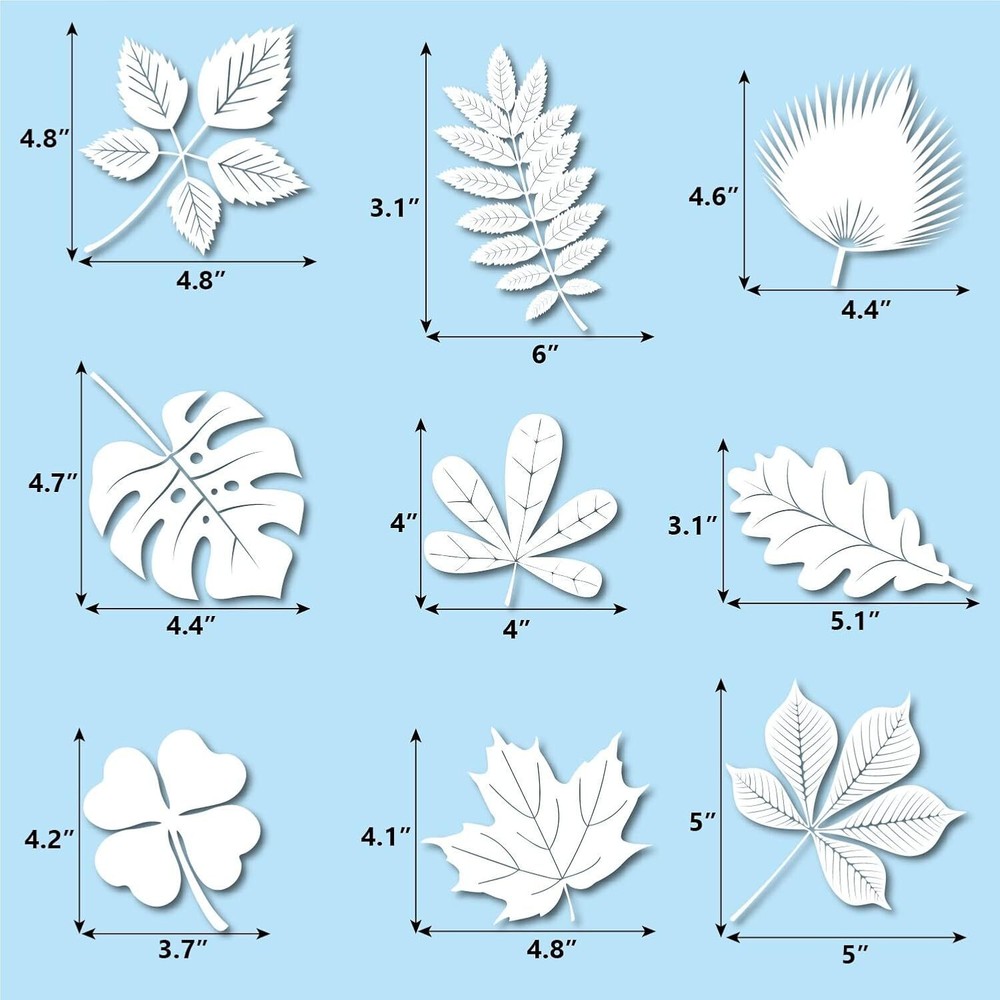 Window Decals for Bird Strikes,52 Pieces Large Leaf Shape anti Collision Window