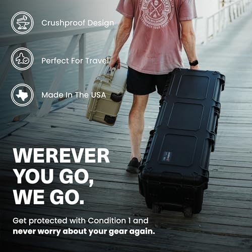 45" Empty Waterproof Hard Case w/Wheels – Lockable, TSA Approved Empty Case