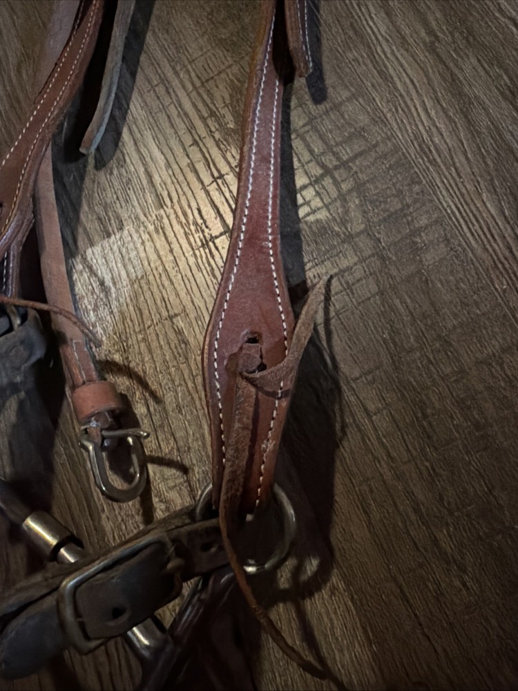 Leather Bridle and Bit Lot Shank Full Cheek Snaffle Headstall
