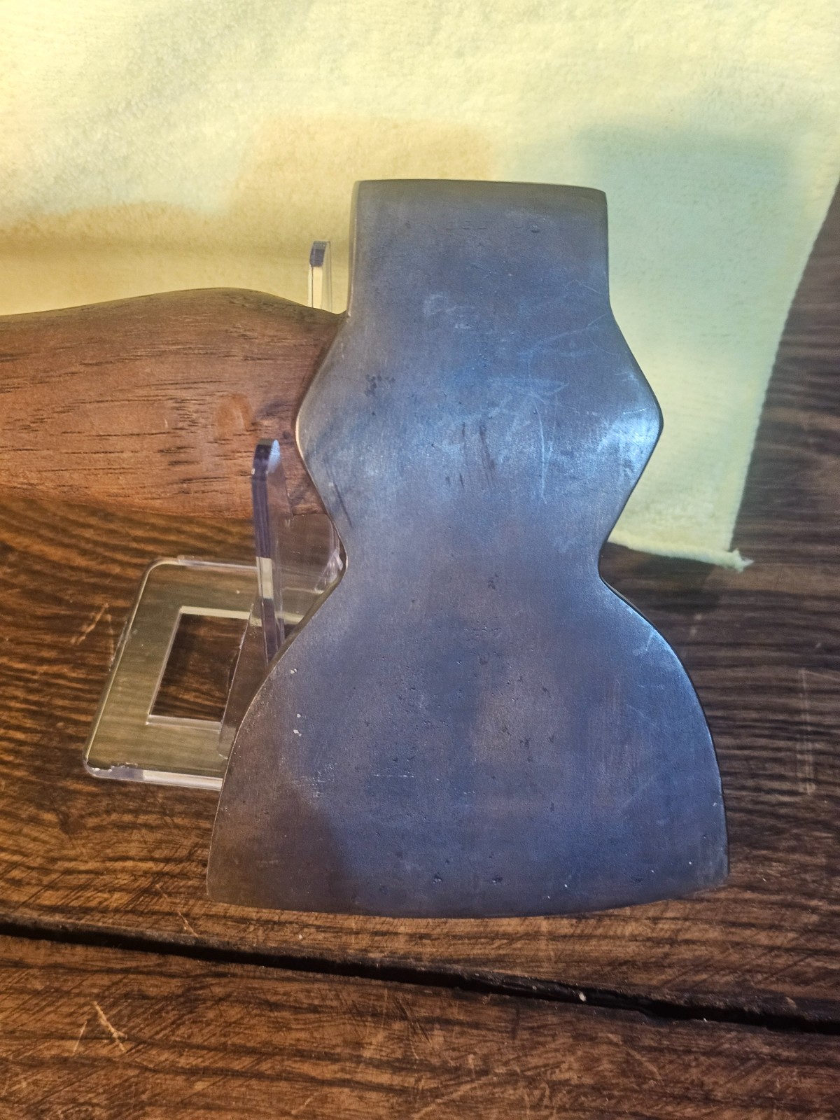 Antique embossed PEXTO broad carpenter hatchet axe