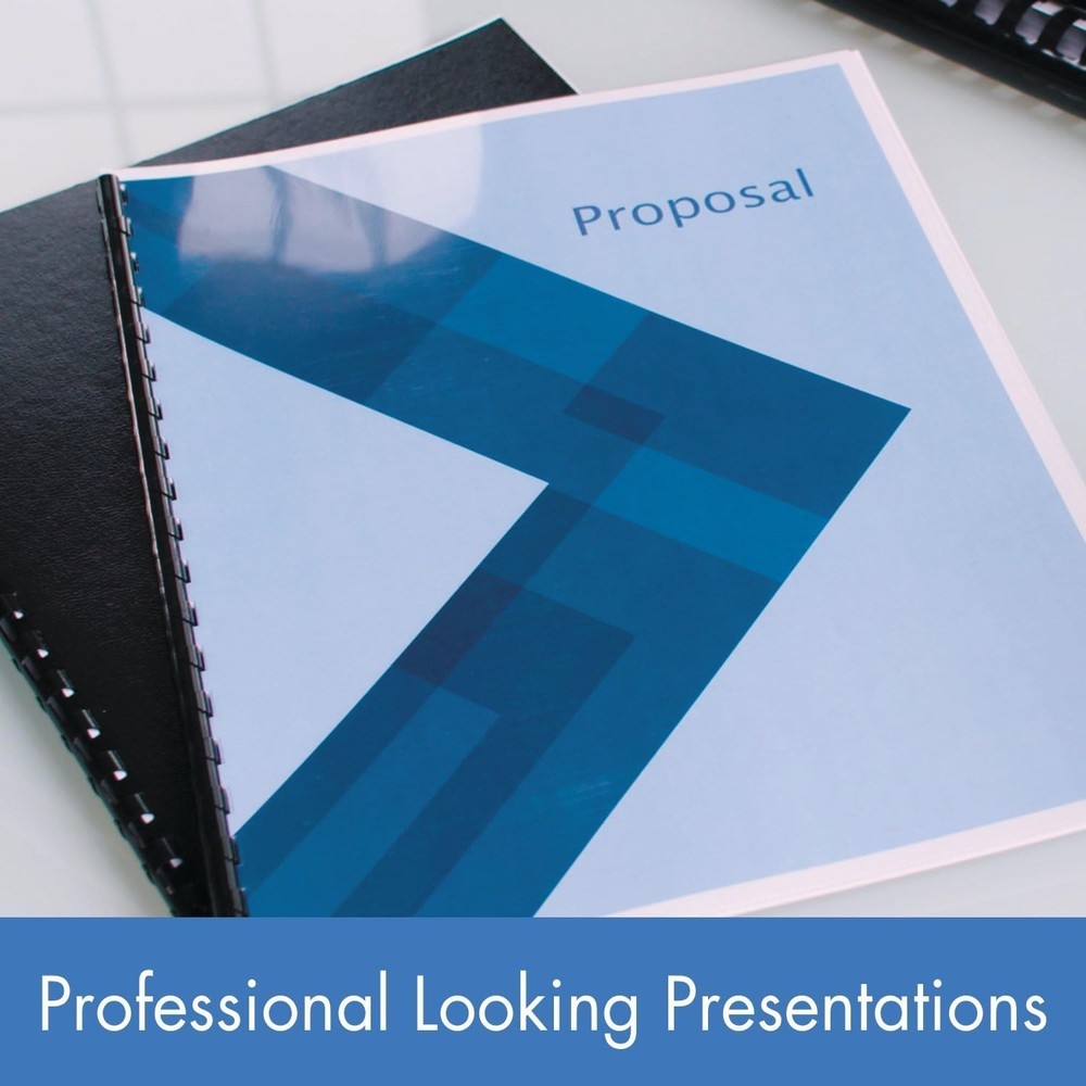 Effortless Document Binding with 1/4” Black CombBind Spines, 125 Durable Spines