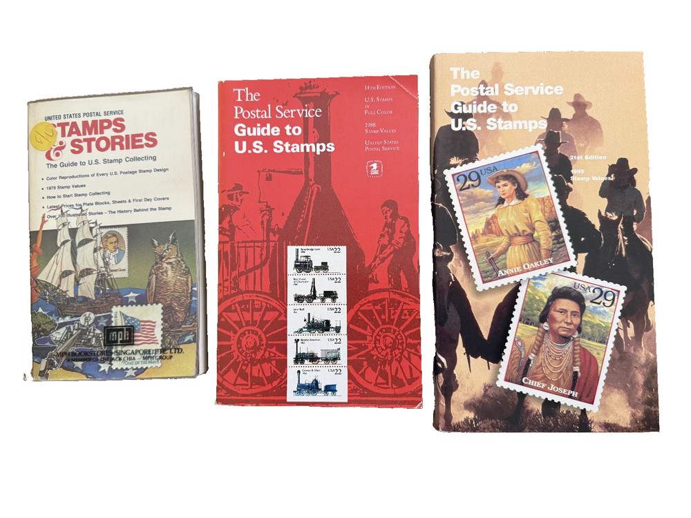 Postal Service Guide to US Stamps (5 different years) Plus 1978 Stamps & Stories