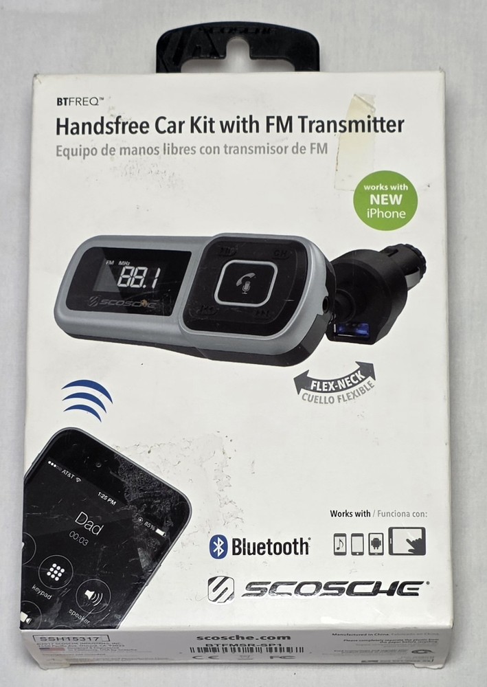 Scosche Bluetooth Hands-Free Car Kit FM Transmitter BFTMSR-SP1