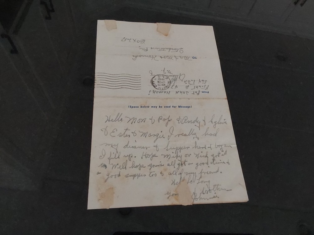 WWII 1942 Thanksgiving Menu Atlantic City NJ AAFTTC Basic Training Center