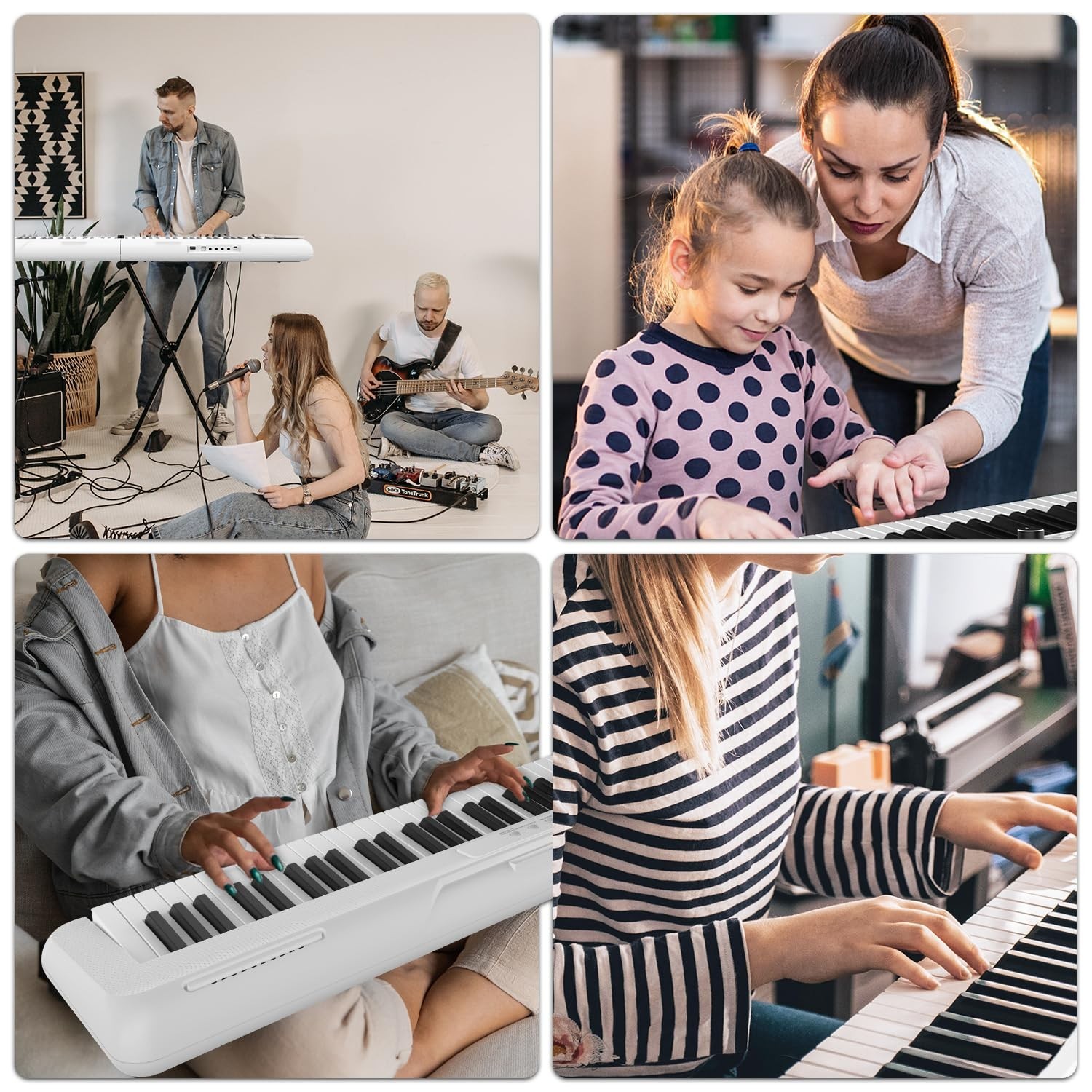 88 Key Piano Keyboard Beginner Electric Digital Piano with Sustain Pedal, Pow...