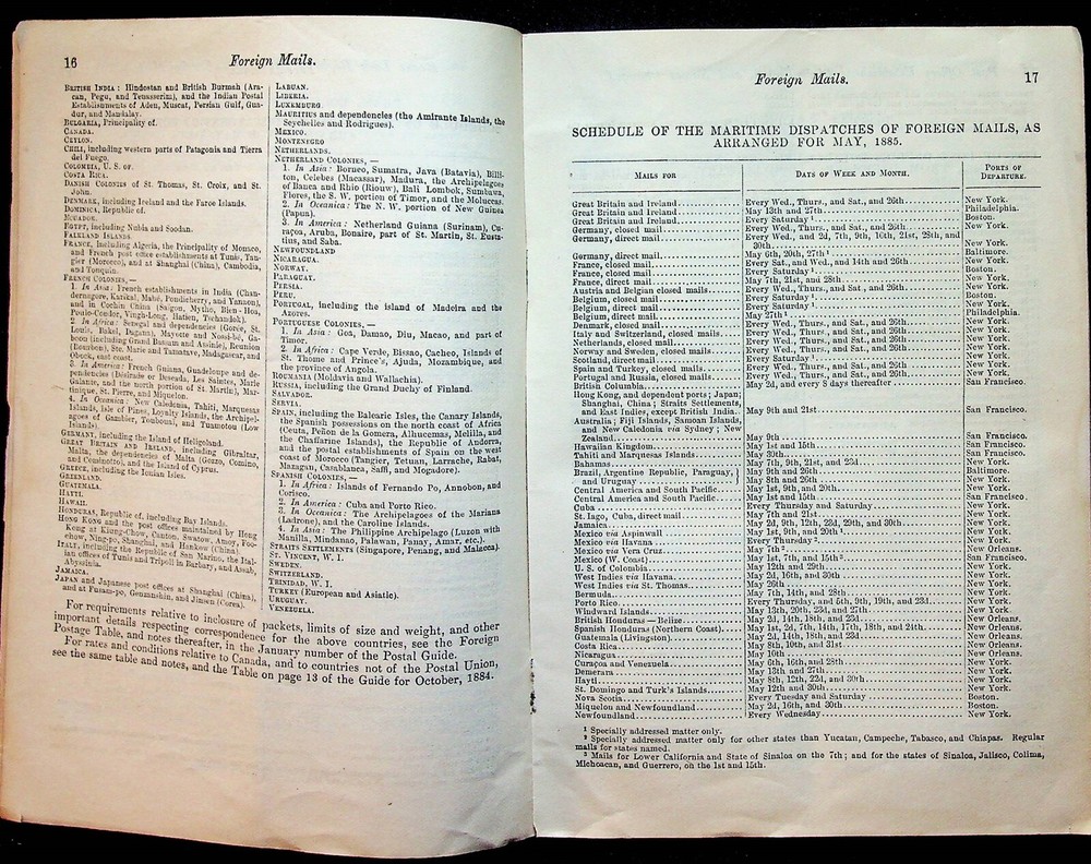 United States Official Postal Guide May 1885 Cool Ads Postmaster General
