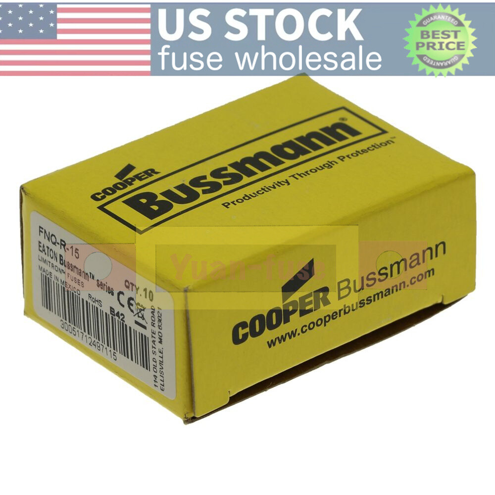 10PCS FNQR15 New Bussmann FNQ-R-15 15A 600Vac Time-delay Fuse Fast Shipment