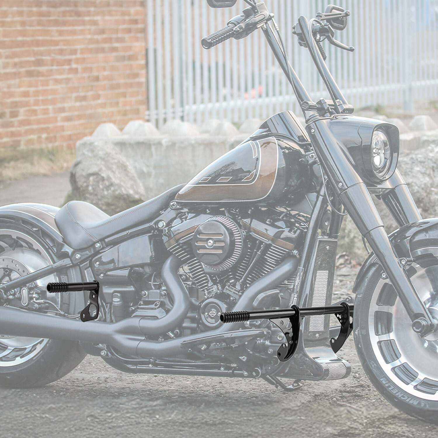 For Harley Softail Front & Rear Engine Guard Crash Bar Low Rider StreetBob 18-25