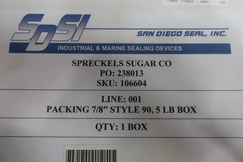 Sdsi STYLE 90 Packing 7/8in 5lb