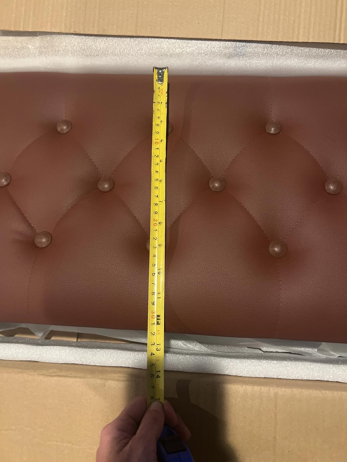 Bonnlo Brown Tufted Duet Piano Storage Bench Stool - Open Box