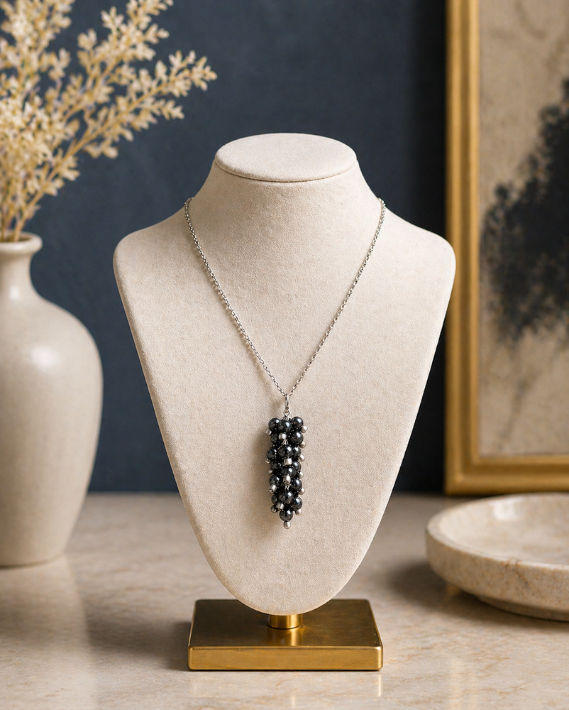 Obsidian Black Grape Vine Necklace