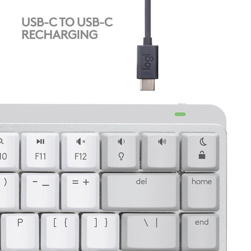 Logitech Master Series MX Mechanical Mini for Mac Wireless Keyboard - Pale Gray