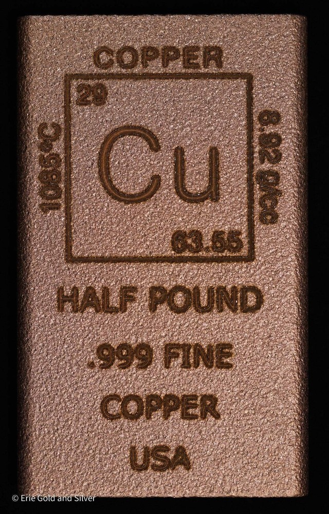1/2 Pound lb Copper Bar Rectangle Ingot Element Design