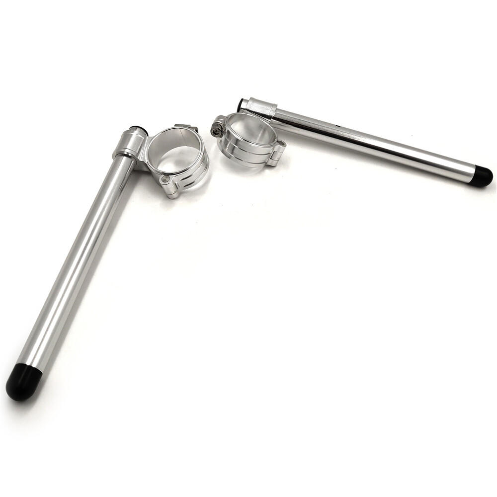 HTTMT- Silver CNC 55mm Clip-ons Handlebar Riser Handle Bar Compatible with Honda