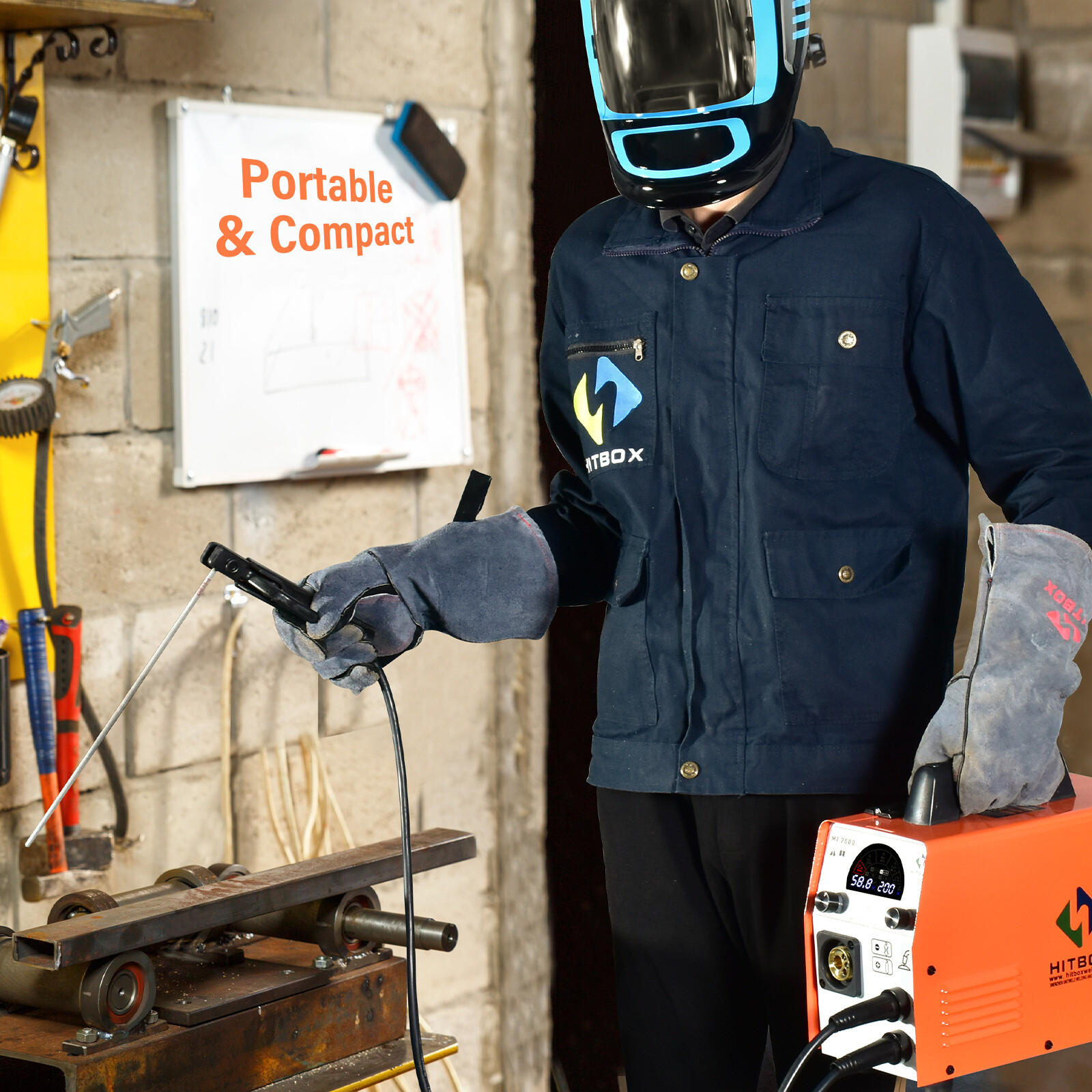 HITBOX 4-IN-1 200Amp MIG Welder 110V/220V DC Gas Gasless MMA TIG Welding Machine