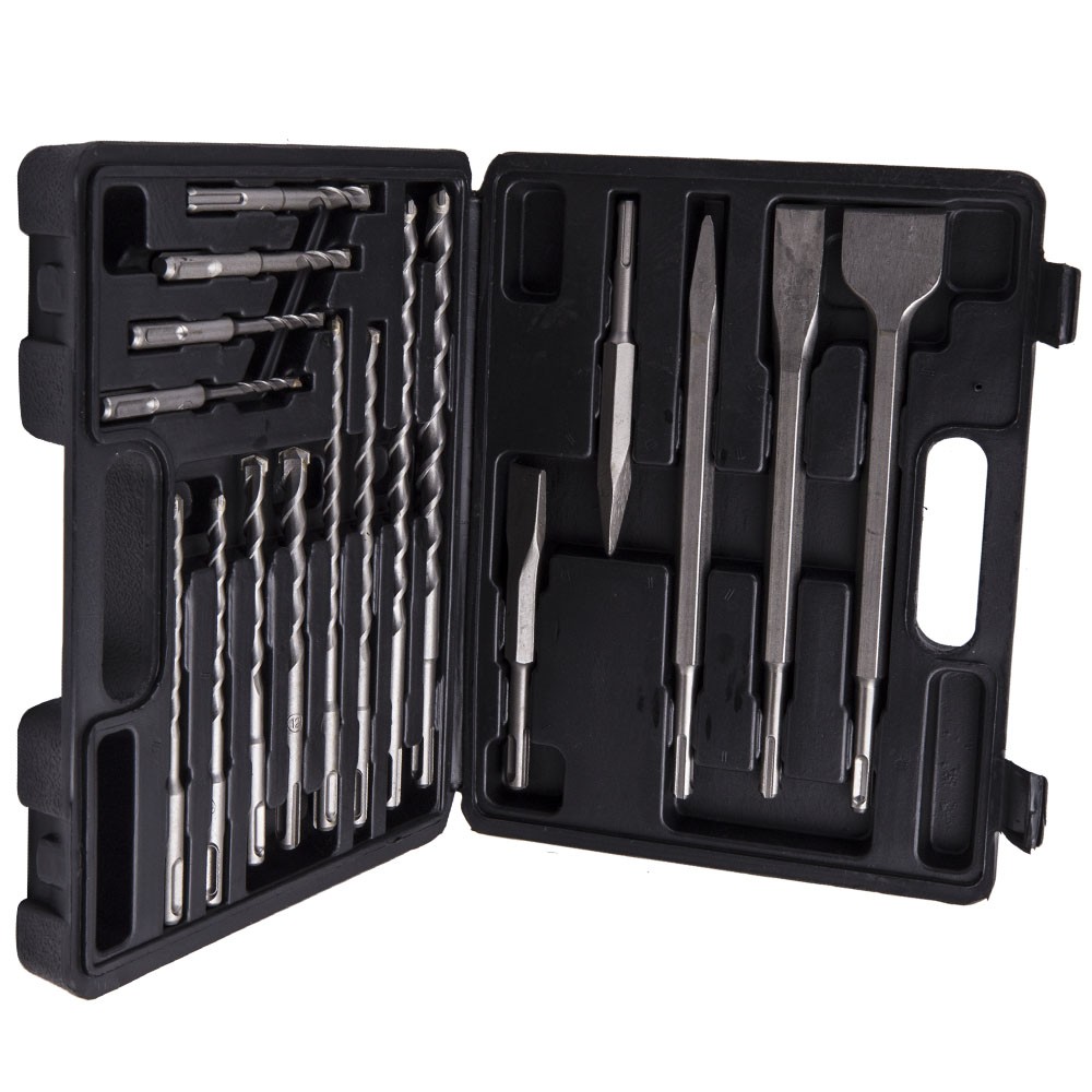 17x Rotary Hammer Bits Drill Bit & Chisel Set for SDS Plus Drills NEW US