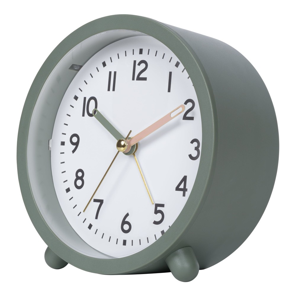 Green Mini Analog Alarm Clock Compact