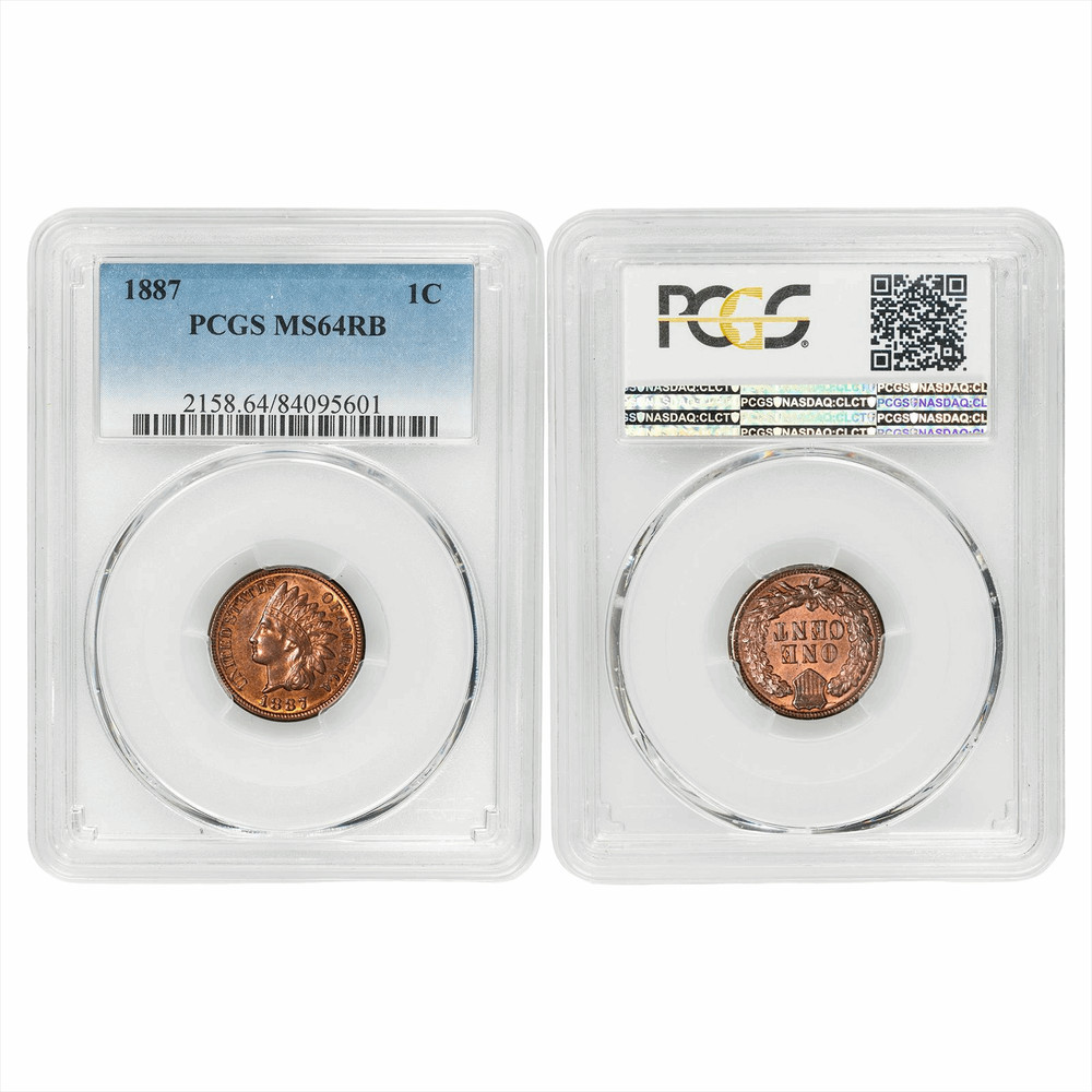 1887 Indian Head Cent 1C PCGS MS 64 RB