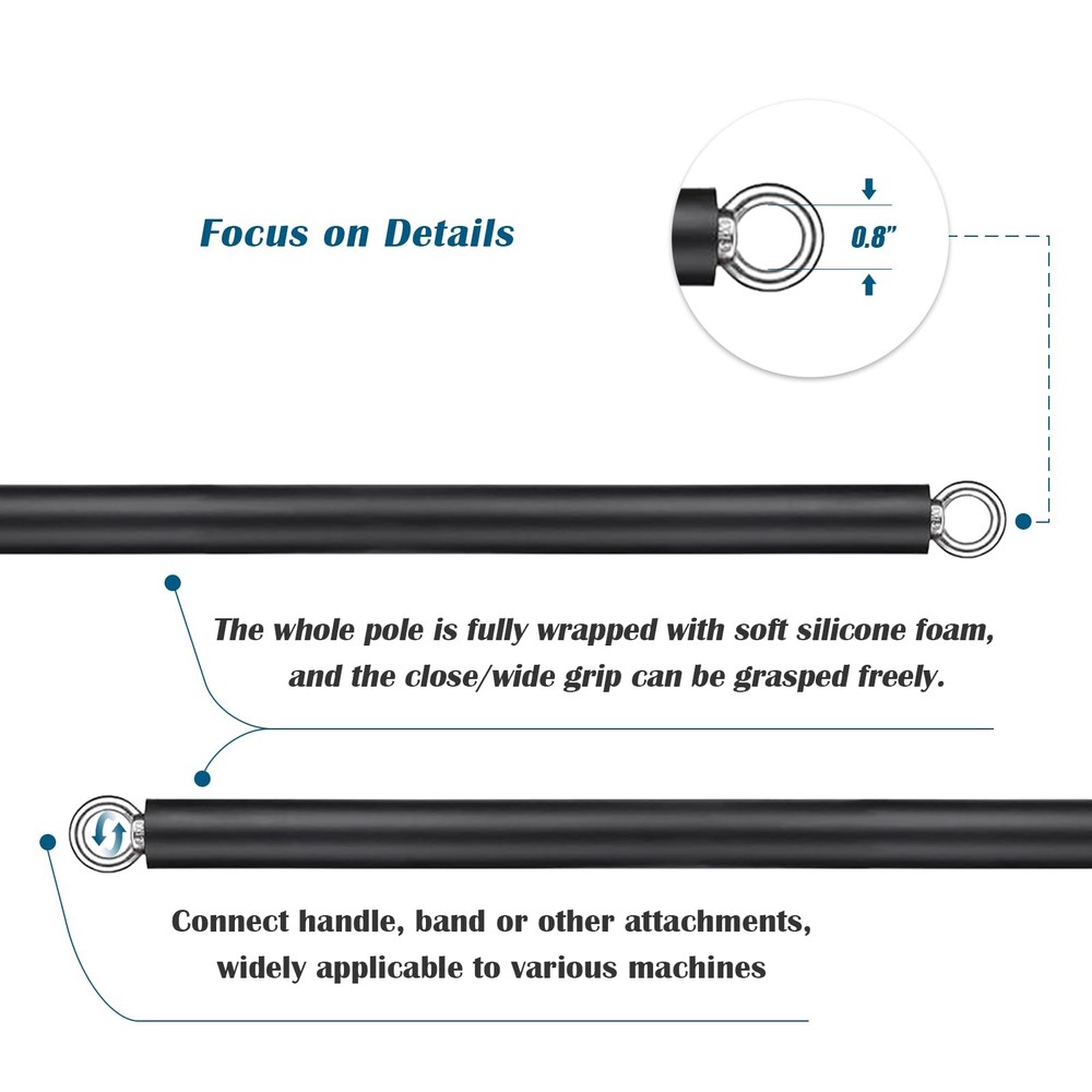 LAT Pull Down Bar, Gym LAT and Lift Pulldown Attachments, Straight Bar, Resis...