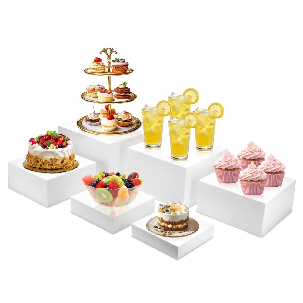 6PCS Buffet Risers, Food Display Risers for Party, Buffet Riser for Buffet Ta...