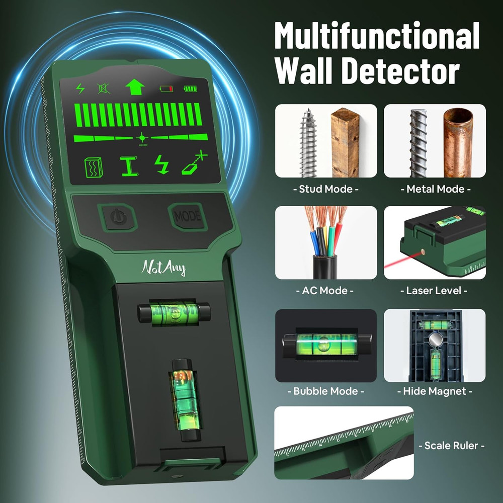 Stud Finder Wall Scanner - 7-In-1 Electronic Wall Stud Detector, Detects Wood, M
