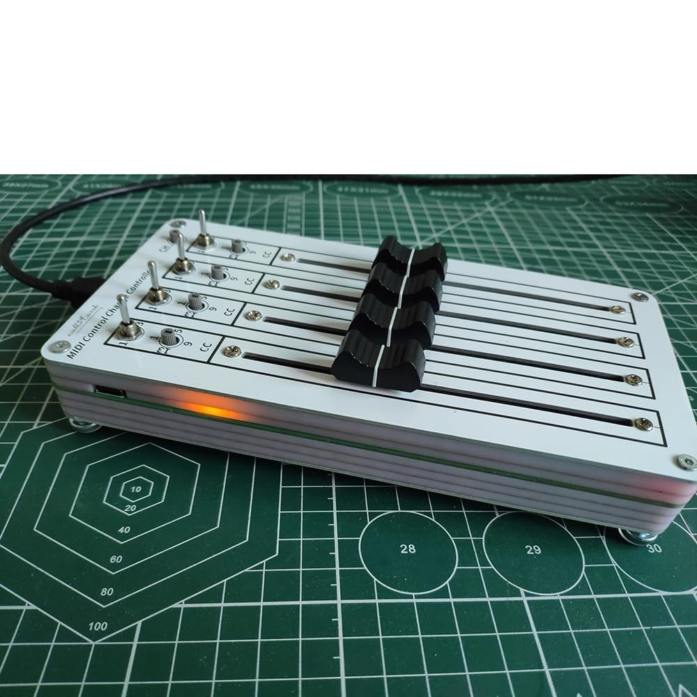 4-Fader USB MIDI Controller for DAW & Plugin Control - Customizable CC Mapping