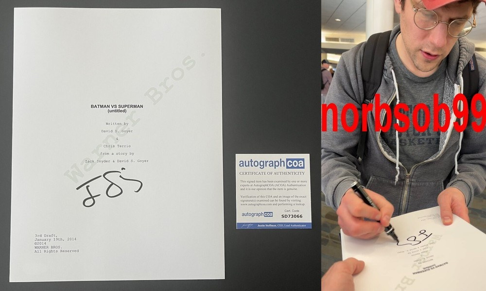 JESSE EISENBERG SIGNED AUTOGRAPH BATMAN V. SUPERMAN SCRIPT w/EXACT PROOF & COA