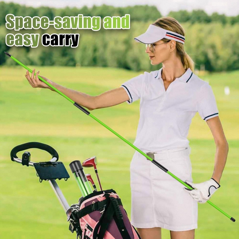 Golf Alignment Sticks 2 Pack, 48″Collapsible Practice Rods for Aiming/Putting...