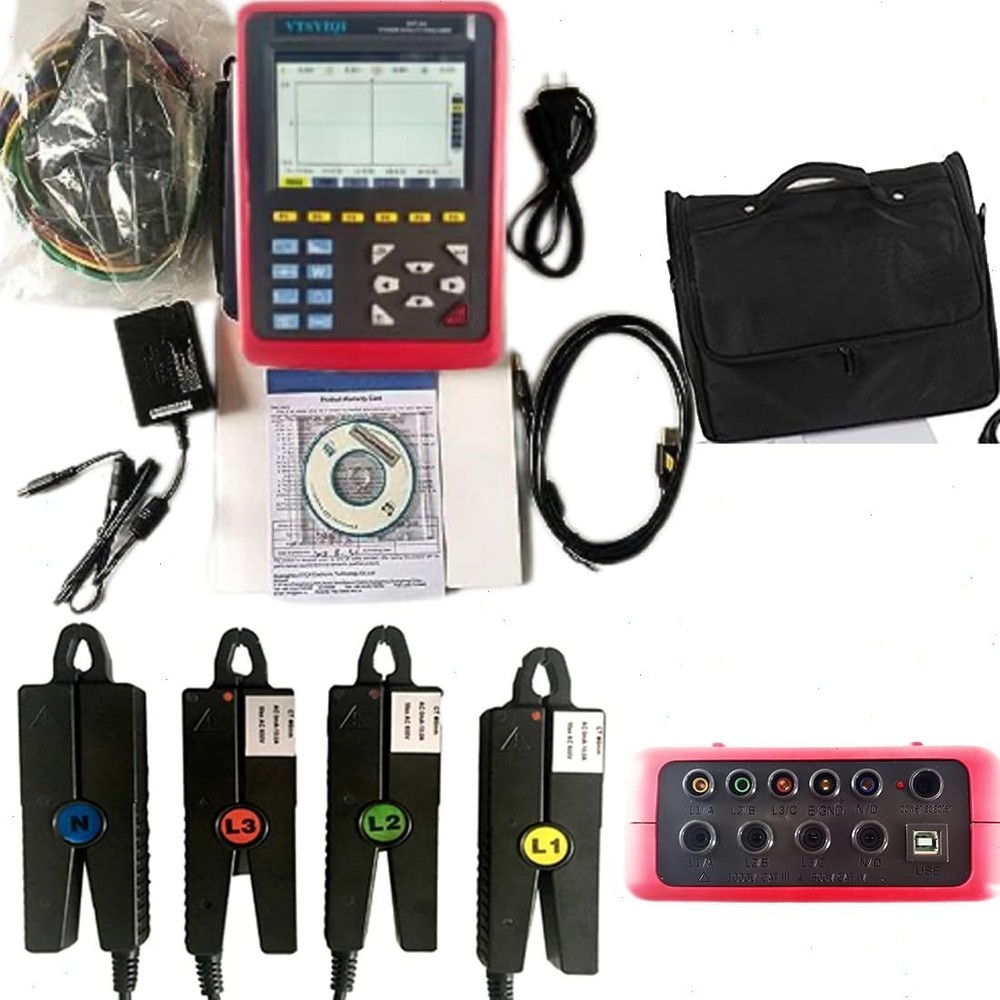 Digital Power Quality Analyzer with 4 PCS 10A Sharp Nose Pliers Current Sensor