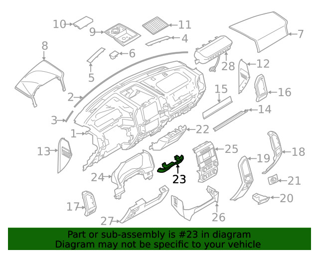 Genuine Ford Instrument Panel Trim Panel FL3Z15046B32BB