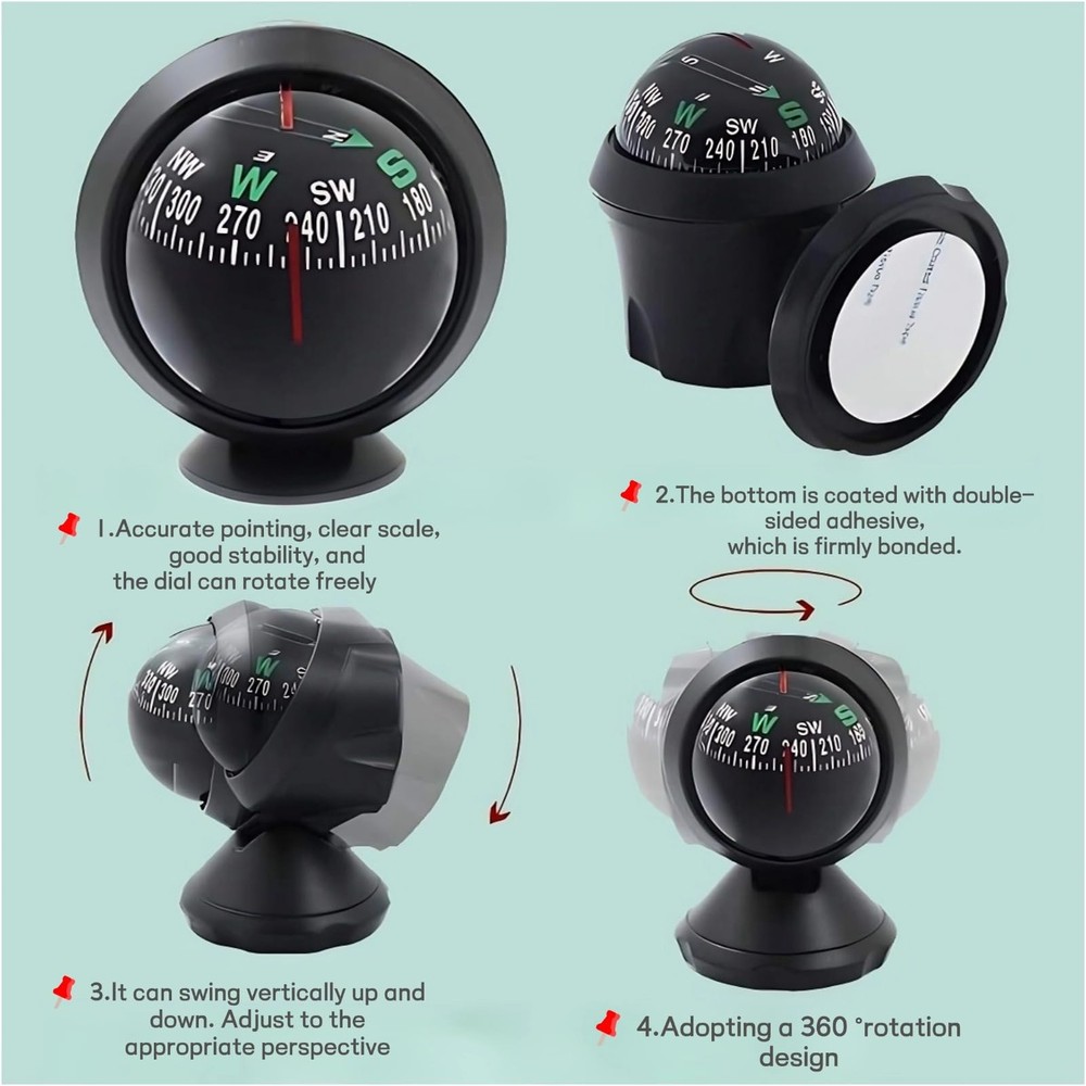 Car Compass, Night Vision Electronic Digital Compass, Direction Guidance for ...