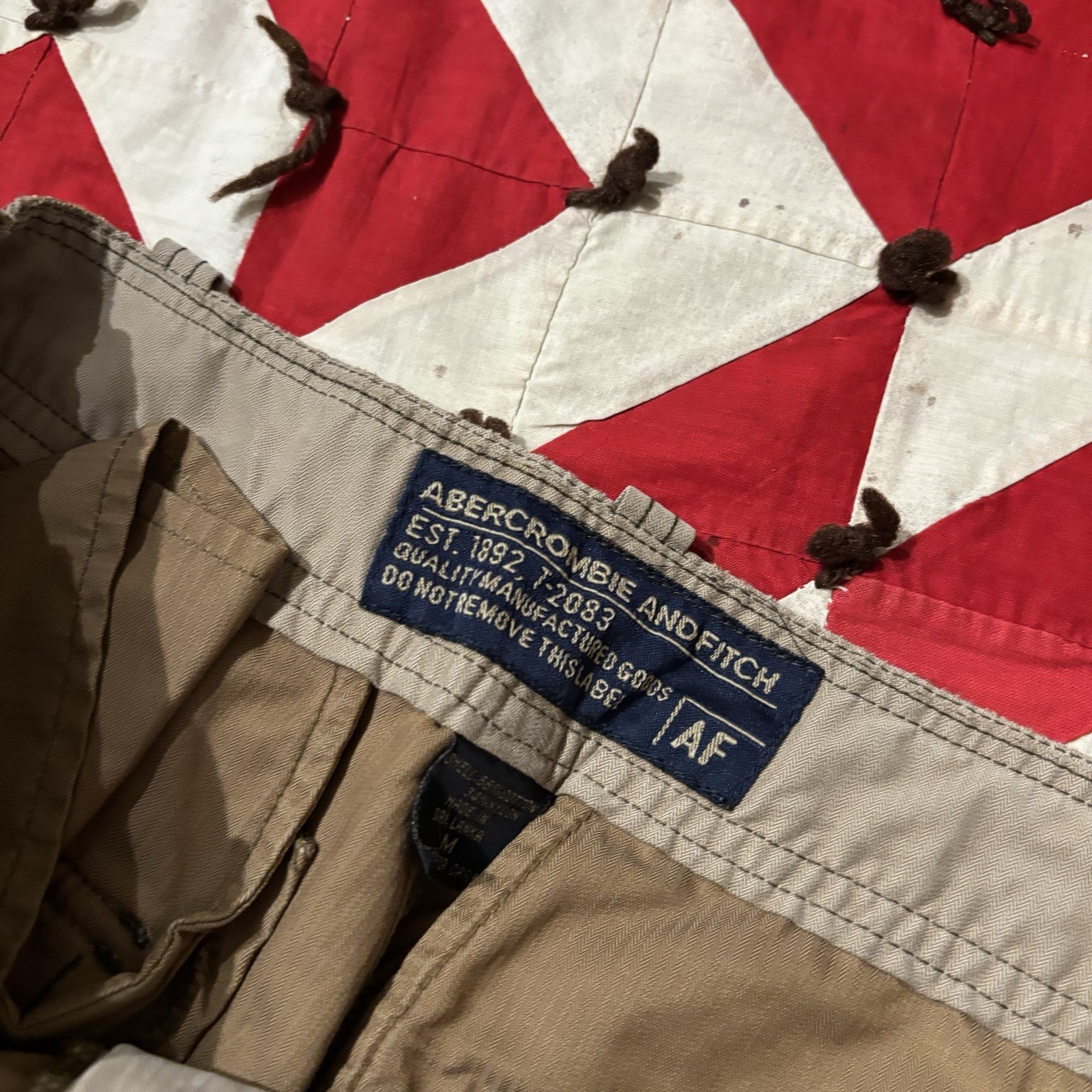 Vintage Y2K Abercrombie And Fitch Beige Cargo Pants Mens As Is Worn