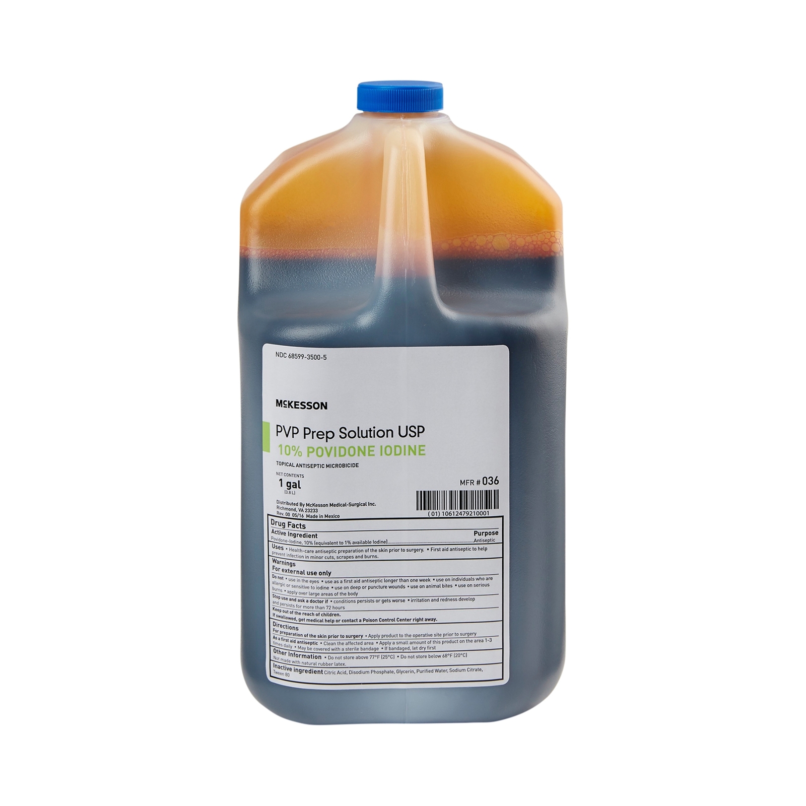 McKesson PVP Prep Solution 10% Povidone-Iodine 1 Gallon Jug 4 Ct 036