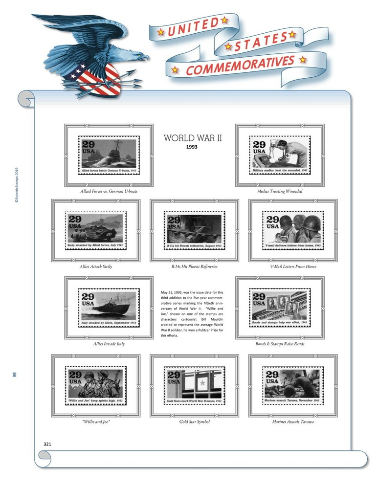 1993 U.S. Commemorative Singles COMPLETE Supplement (White Ace Alternative)