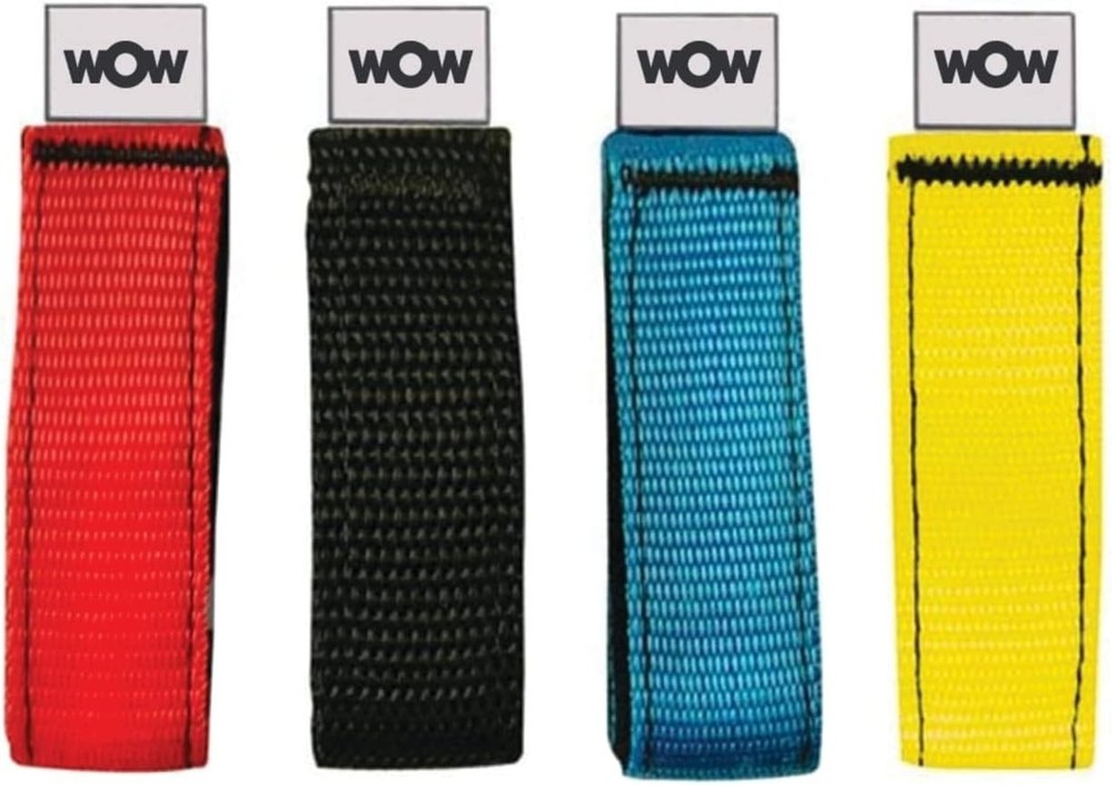 WOW Watersports 12-Inch Secure Multi-Color Adjustable Straps 100-COUNT