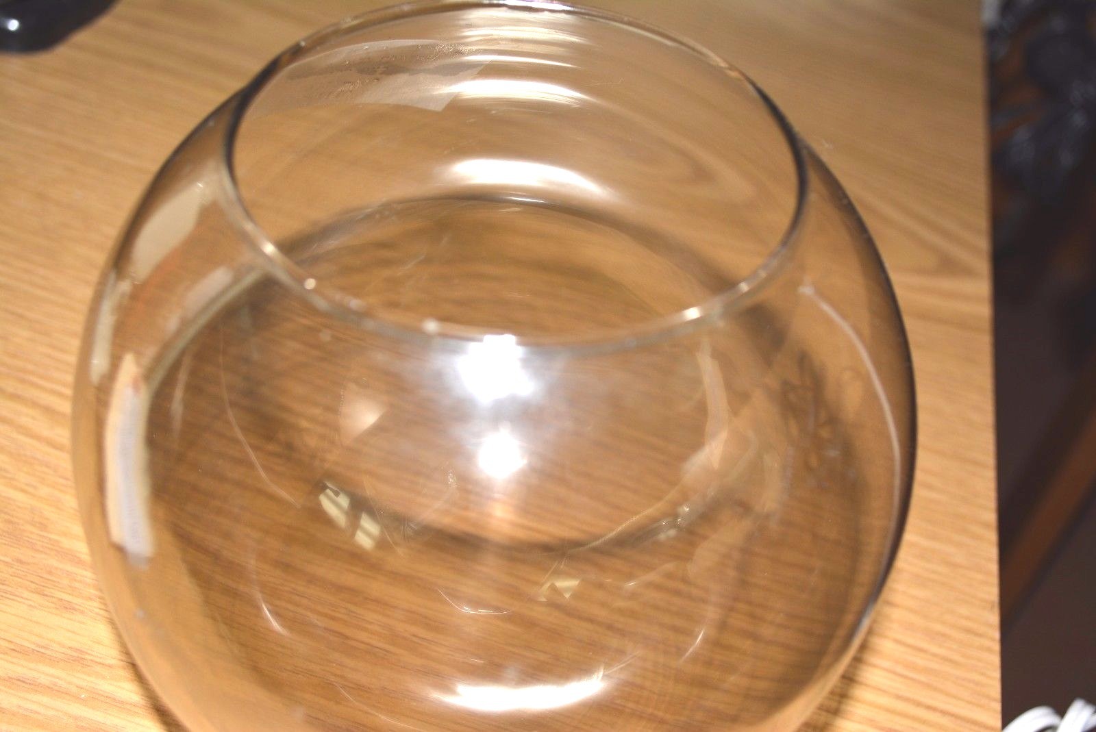 6" x 3" Fitter CLEAR SMOKE GLASS BALL GLoBe GlaSsWaRe NECKLESS NEW 9112-065