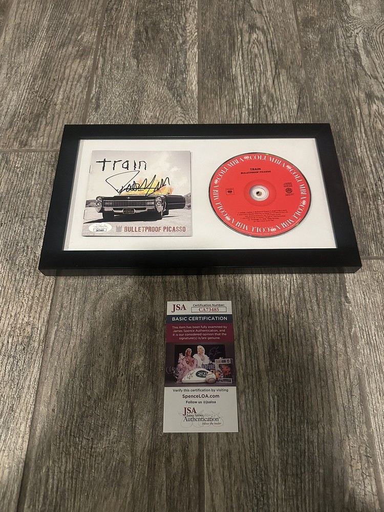 PAT MONAHAN SIGNED FRAMED TRAIN CD JSA COA AUTOGRAPHED BAND AUTO SINGER