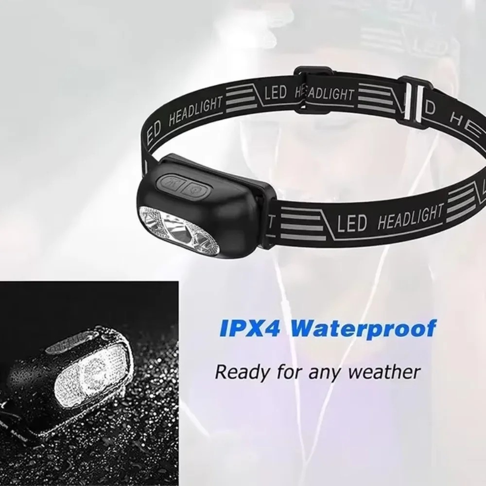 LED Headlamp USB Rechargeable Headlight Flashlight for Camping Running