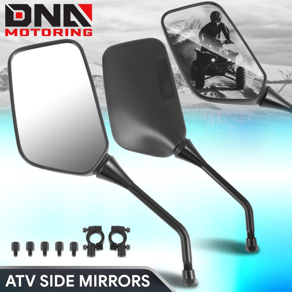 For Kawasaki Ducati Polaris 7/8" Handlebar ATV Rectangular Side View Mirrors