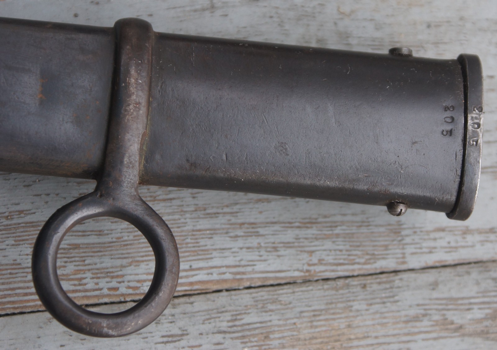 Imperial German Model 1873-1896 Artillery Saber w/ Scabbard Unit Marks FW HOLLER