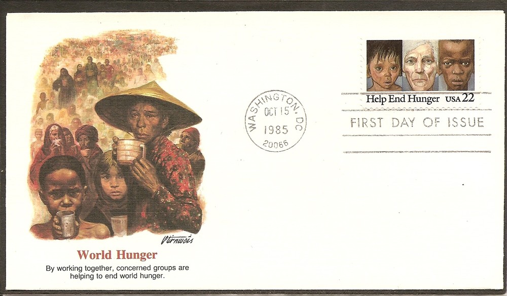 US SC #2164 Help End Hunger FDC. Fleetwood Cachet.