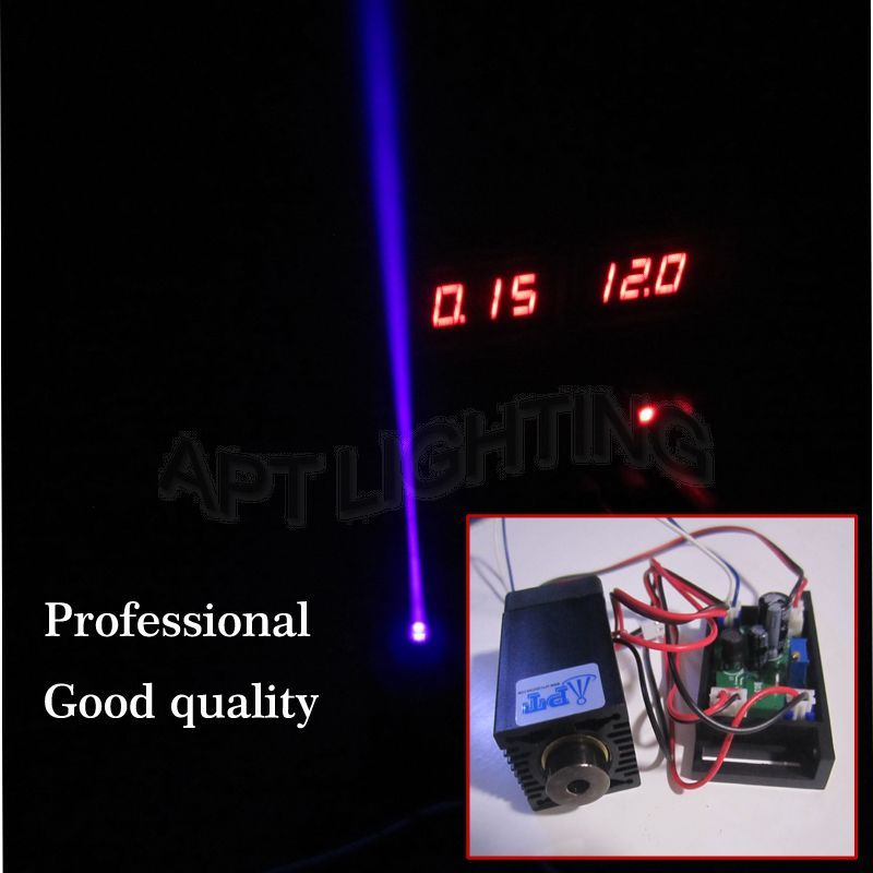 Focusable high power 200mW 405nm Purple Laser Module 12V input continuous work