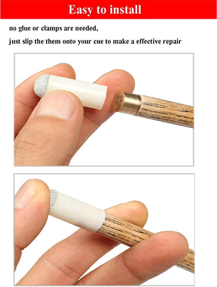 50 Pieces 13 mm Billiard Pool Cue Tips Slip-on Cue Tips Replacements