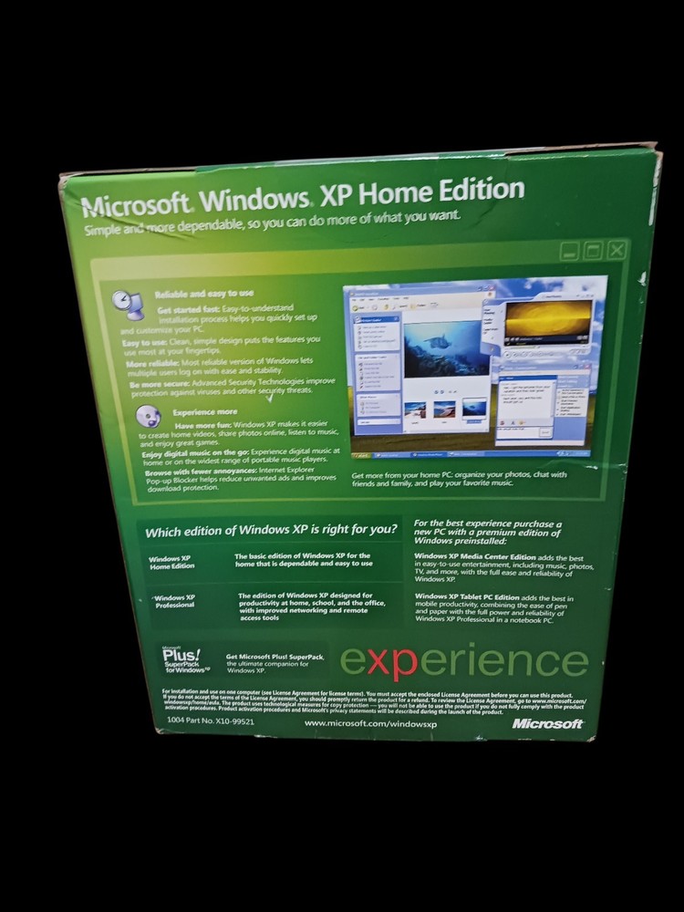 Microsoft Windows XP Home Edition Upgrade Retail Package - NEW SEALED