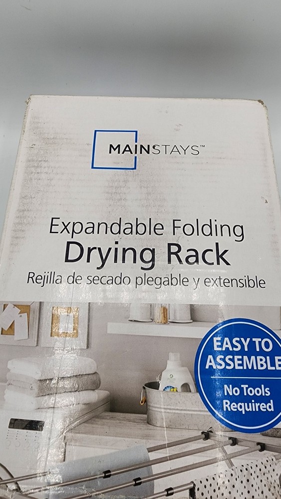 Mainstays Expandable Steel Laundry Clothes Drying Rack, White