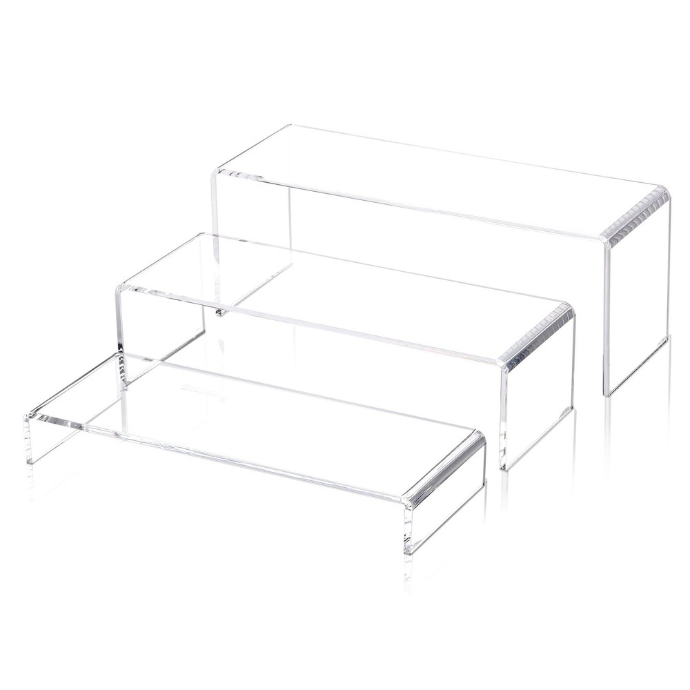 LFTYTUO 1 Set Large Acrylic Clear Display Risers, 3 Sizes 12" Rectangular Sho...